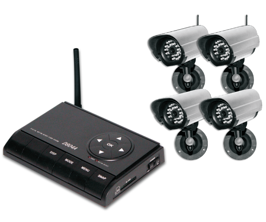 DIGITAL WIRELESS CAMERA WITH QUAD A/V RECEIVER D804T